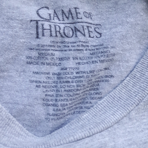 Game of Thrones Grey T-shirt Men's Size M Medium - Picture 6 of 7